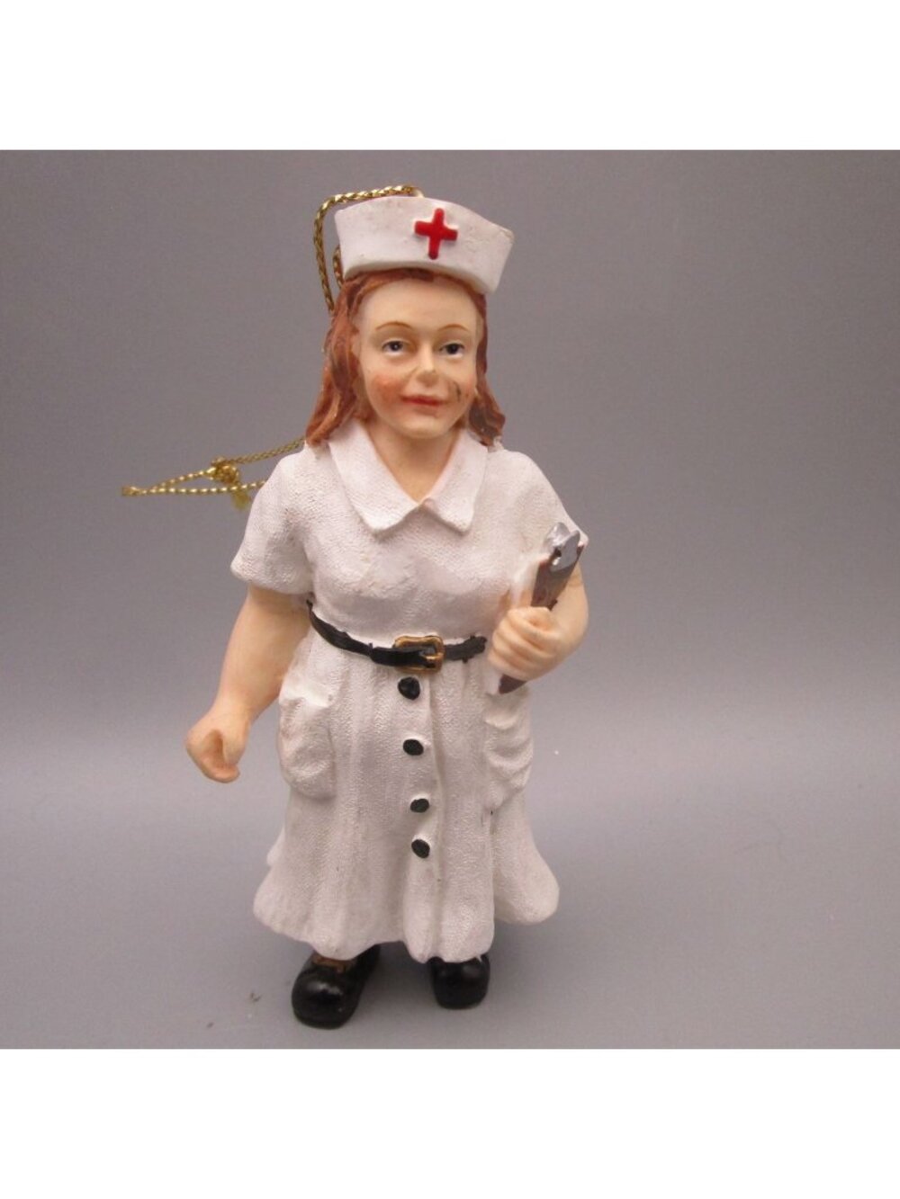 Nurse Christmas Ornament White Uniform & Red Cross Hat Holiday Décor